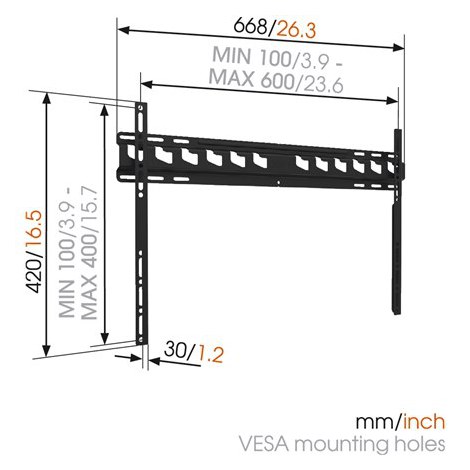 Vogels | Wall mount | MA4000-A1 | Fixed | 40-80 "" | Maximum weight (capacity) 80 kg | Black - 3